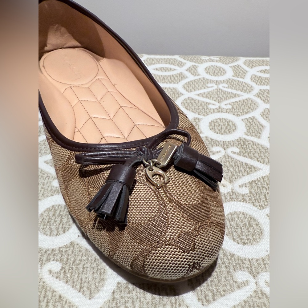 Coach flats Benni Sig Jacq Flat 9.5 monogram brown - Picture 3 of 12